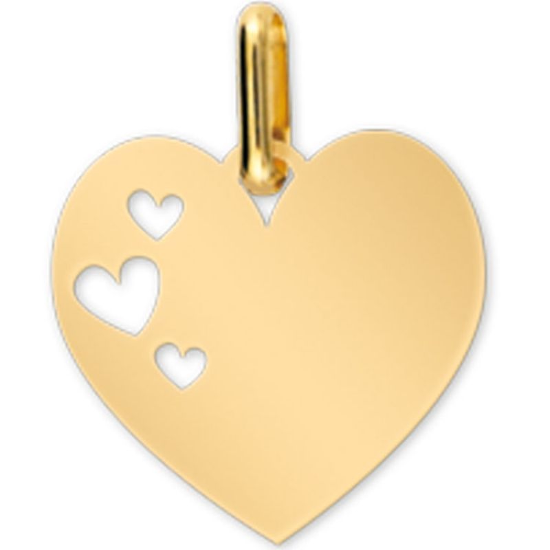 Médaille cœur personnalisable (or jaune 375°) Lucas Lucor