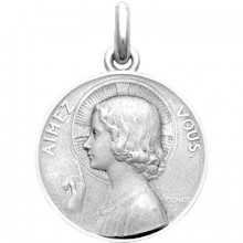 Médaille Aimez-vous  (or blanc 750°)  par Becker