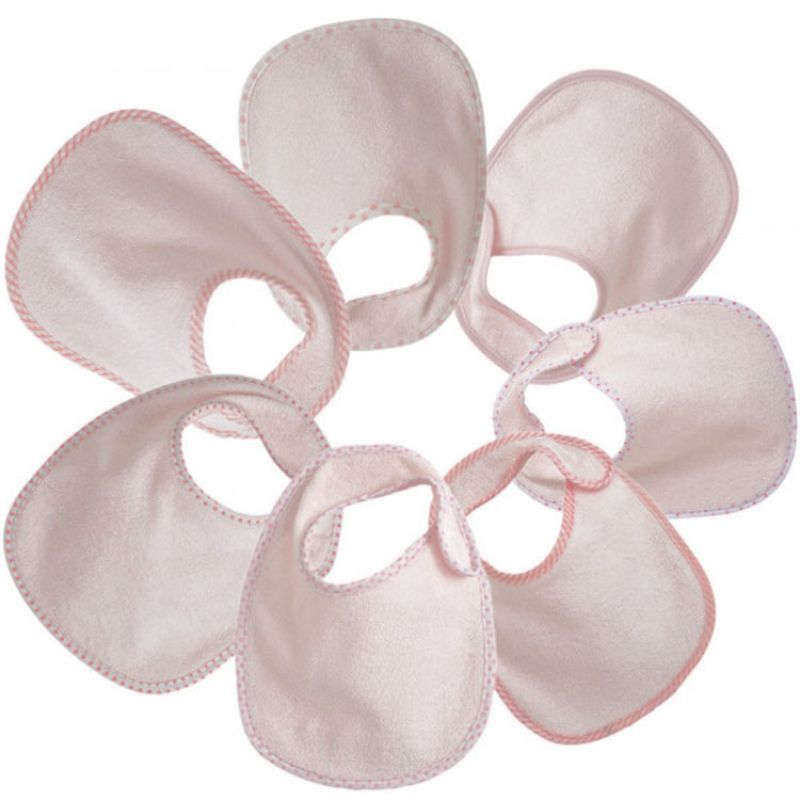 Lot de 7 bavoirs à velcro Essentiel roses Trois Kilos Sept