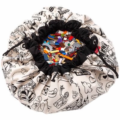 Sac à jouets 2 en 1 réversible Original Print Color your bag Omy Paris Play&Go
