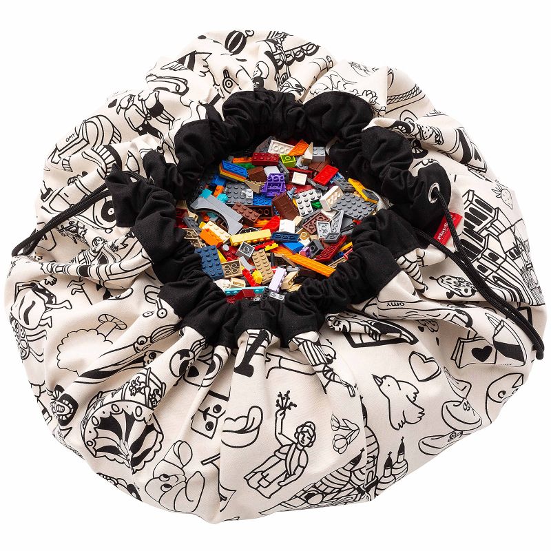 Sac à jouets 2 en 1 réversible Original Print Color your bag Omy Paris Play&Go Produit 1