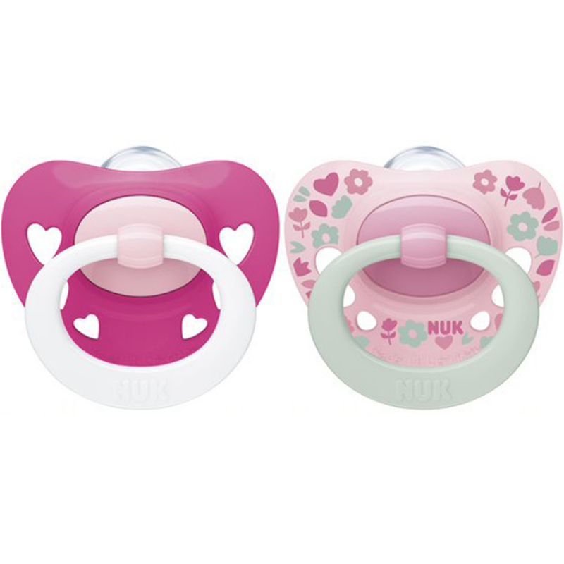 Lot de 2 sucettes physiologiques roses Classic (6-18 mois) NUK