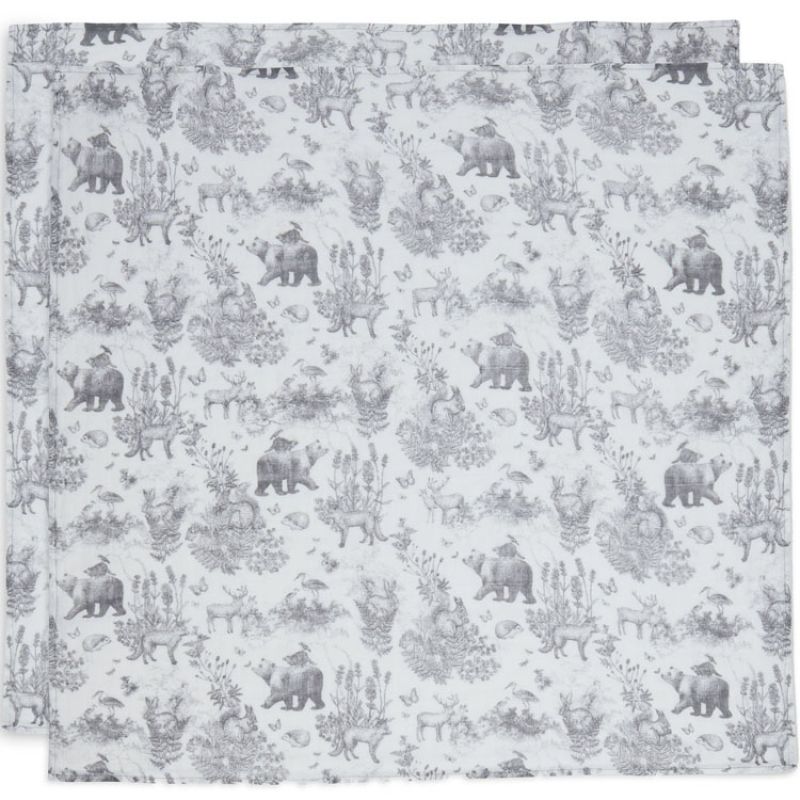 Lot de 2 langes en coton Pimpelmees Forest Animals (70 x 70 cm) Jollein