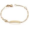Gourmette rectangle Dauphin (or jaune 375°) Baby bijoux Produit 1