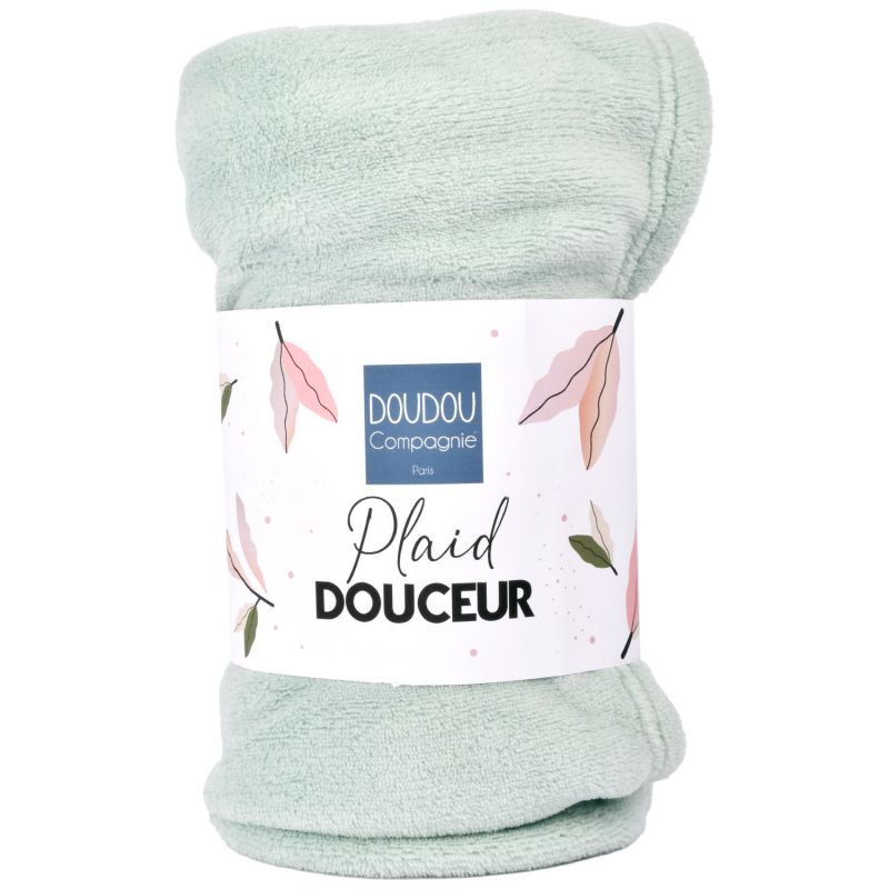 Couverture douceur vert amande (70 x100 cm) Doudou et Compagnie Produit 1