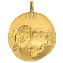 Médaille de mariage ''Les oiseaux'' recto/verso 14 mm (or jaune 750°)  par Monnaie de Paris