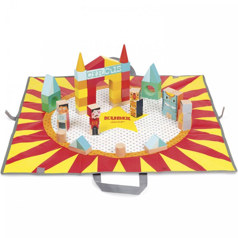 Blocs de construction Kubix Cirque (60 cubes) Janod