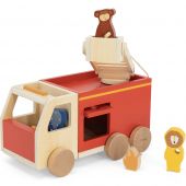 Camion de pompier en bois All animals