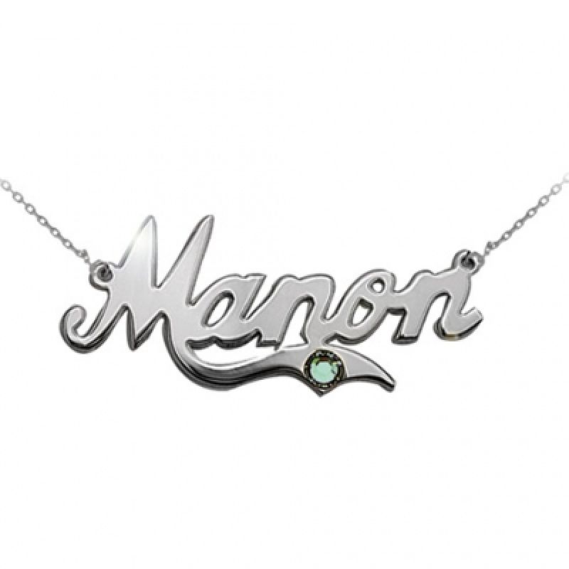 Collier prénom police Cola avec Swarovski (argent 925°) Louis de l'Ange