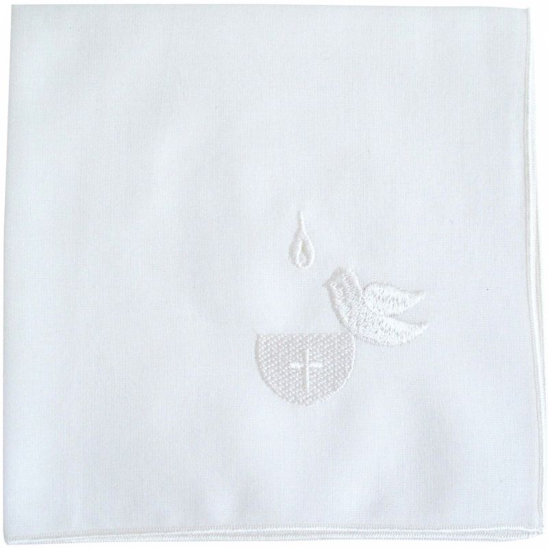 Lange de baptême blanc naturel (40 x 45 cm) Baricentro