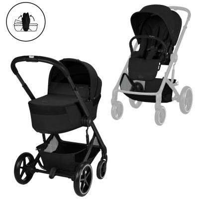 Poussette citadine Balios S 2026 avec nacelle pliable Moon Black Cybex