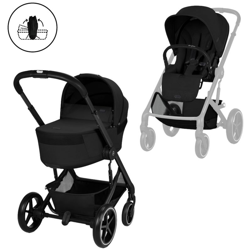 Poussette citadine Balios S 2026 avec nacelle pliable Moon Black Cybex Produit 1