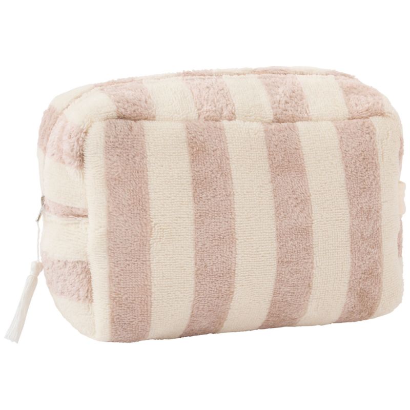 Trousse de toilette en bambou rayée ivoire et galet BB & Co Produit 1
