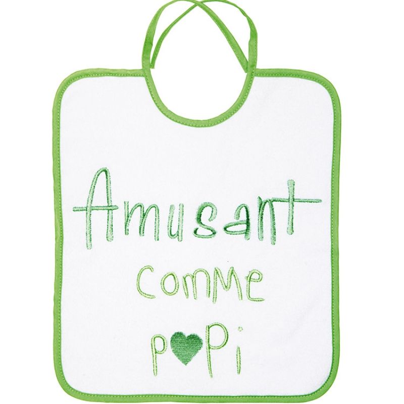 Bavoir à nouer Amusant comme papi vert Babycalin