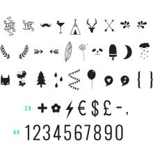 Assortiment de motifs et chiffres noirs pour lightbox  par A Little Lovely Company