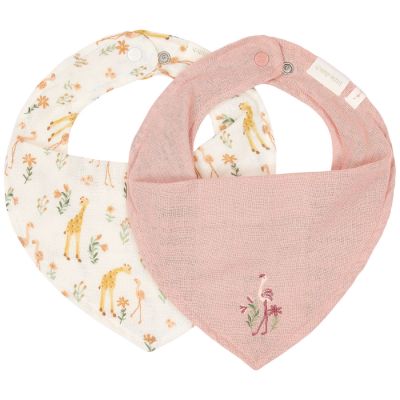 Set de 2 bavoirs bandana Blooming Safari
