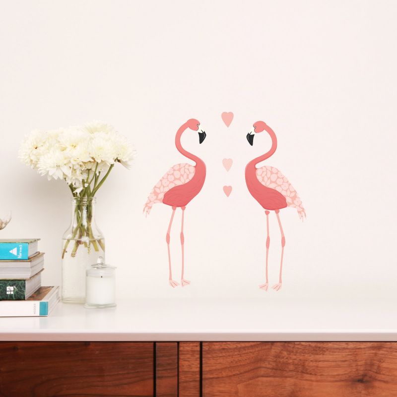 Sticker Flamants roses Flamingos (petit modèle) Love Maé