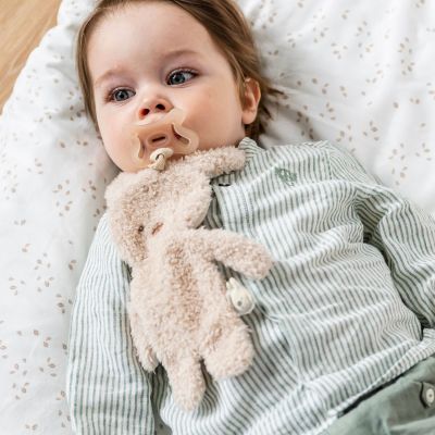 Doudou attache sucette Teddy Lapin Beige