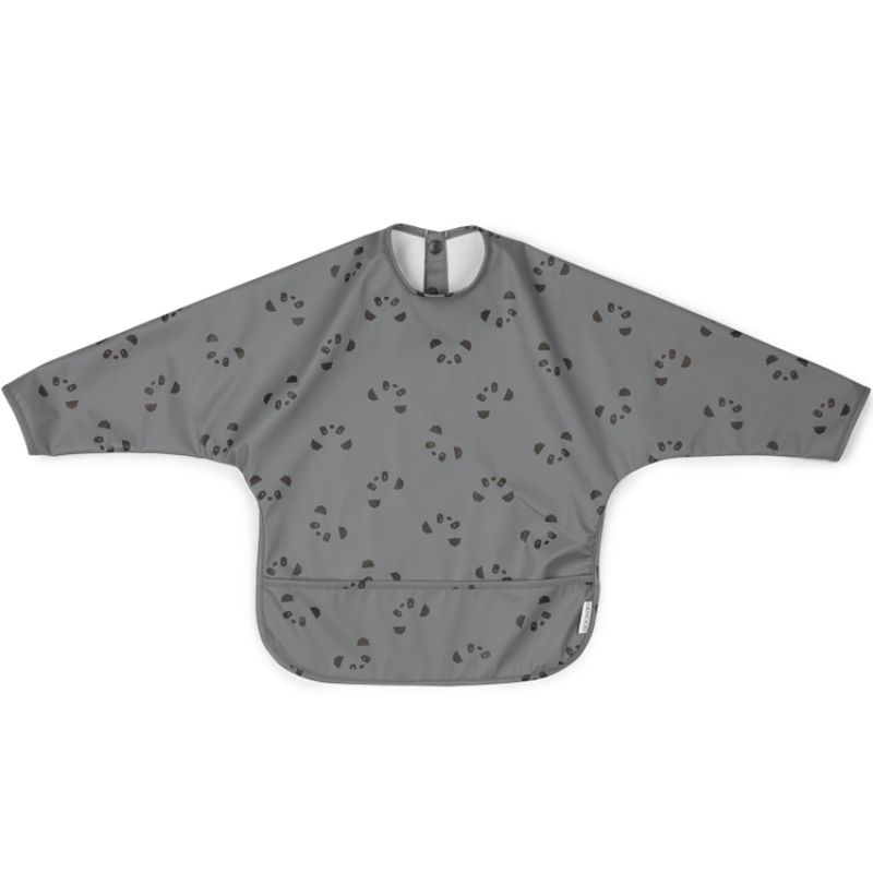 Bavoir à manches Merle Panda stone grey Liewood