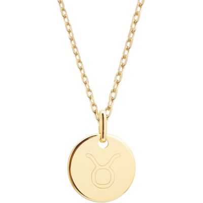 Collier chaîne médaille Taureau personnalisable (plaqué or)  par Petits trésors
