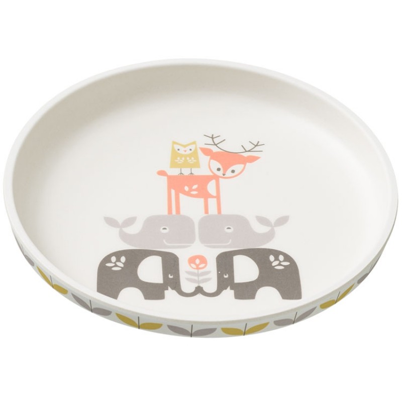 Assiette en bambou Animaux Fresk