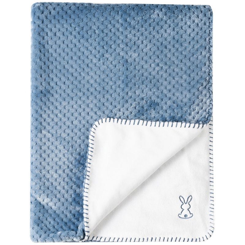 Couverture bébé Supersoft Lapidou bleu et blanc (75 x 100 cm) Nattou
