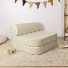 Chauffeuse rayée Rayé Tilleul (70 x 80 cm)