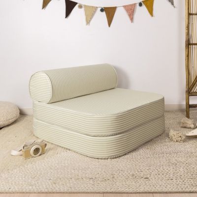 Chauffeuse rayée Rayé Tilleul (70 x 80 cm)