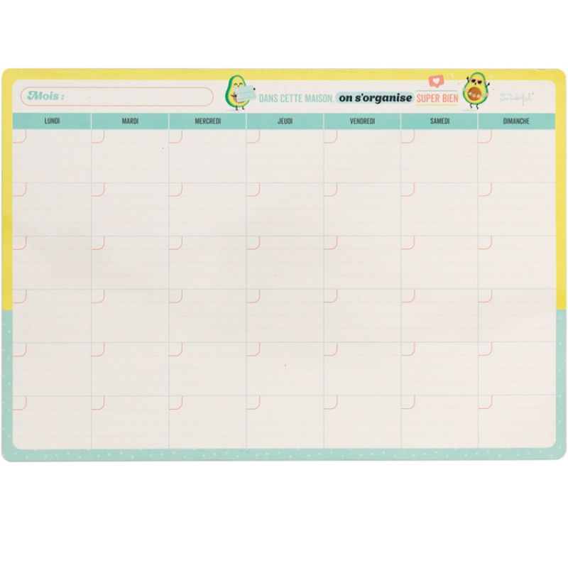 Ardoise magnétique avec planning mensuel Mr. Wonderful