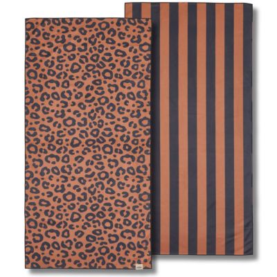 Serviette microfibre Marron-Noir (70 x 140 cm) Atelier Wagram