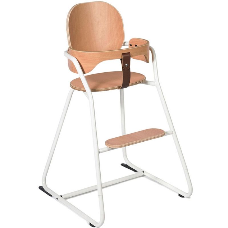Chaise haute Tibu Gentle blanc avec ceinture Charlie Crane
