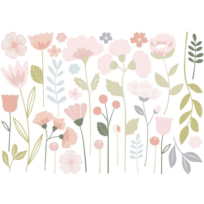 Grand sticker fleurs tiges  (90 x 63 cm) Lilipinso