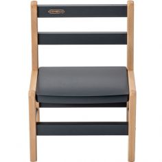 Chaise basse en bois Louise hybride anthracite