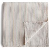 Maxi lange en coton bio Retro Stripes (120 x 120 cm)