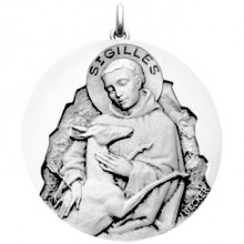 Médaille Saint Gilles (or blanc 750°)  par Becker