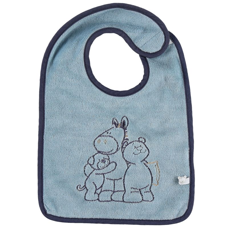 Bavoir à velcro medium Achille & Zebrito (30 cm) Noukie's