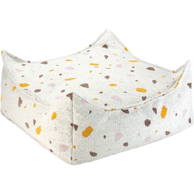 Pouf Ottoman Square Terrazzo Marble  par Wigiwama