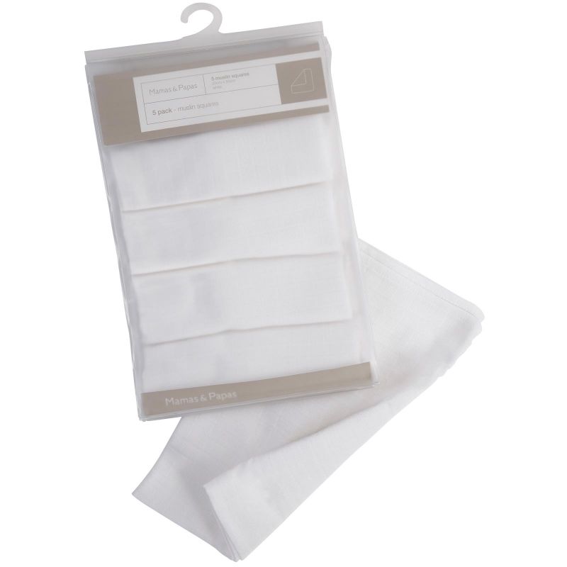 Lot de 5 langes blancs (50 x 50 cm) Mamas and Papas