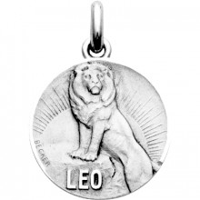 Médaille signe Lion (or blanc 750°)  par Becker
