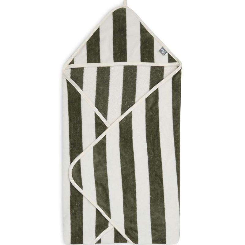 Cape de bain rayée Leaf Green (75 x 75 cm) Jollein