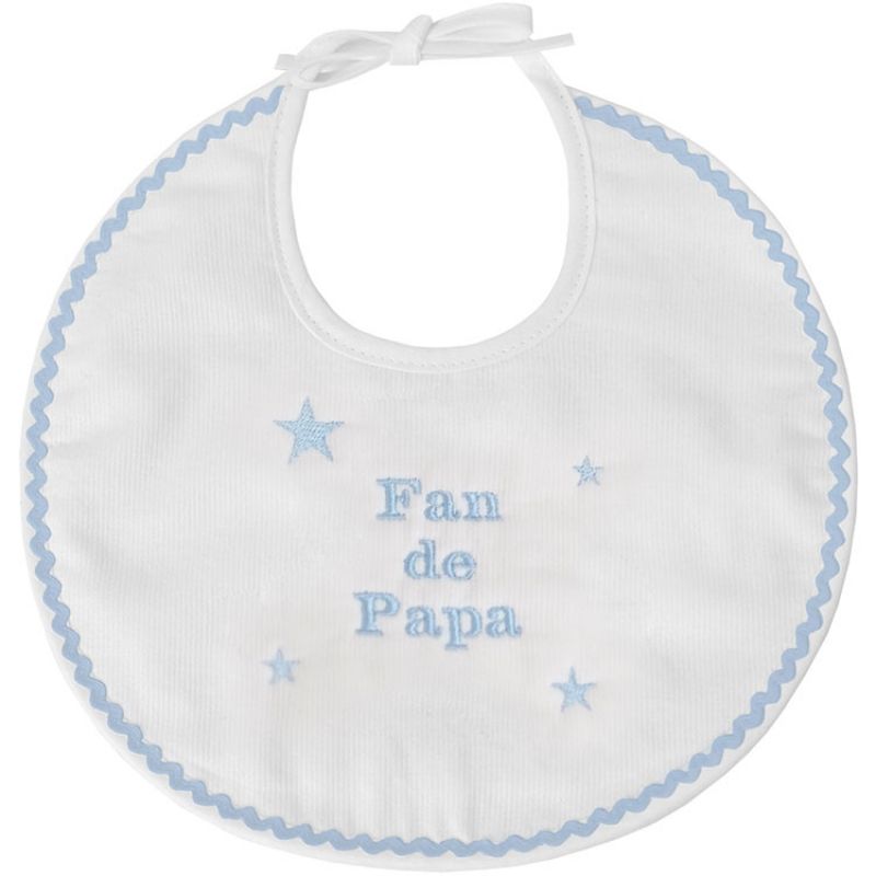 Bavoir de naissance fan de papa bleu ANVIE
