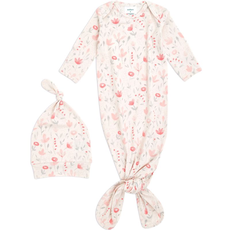 Body combinaison à nouer + bonnet fleur Perennial (0-3 mois) aden + anais