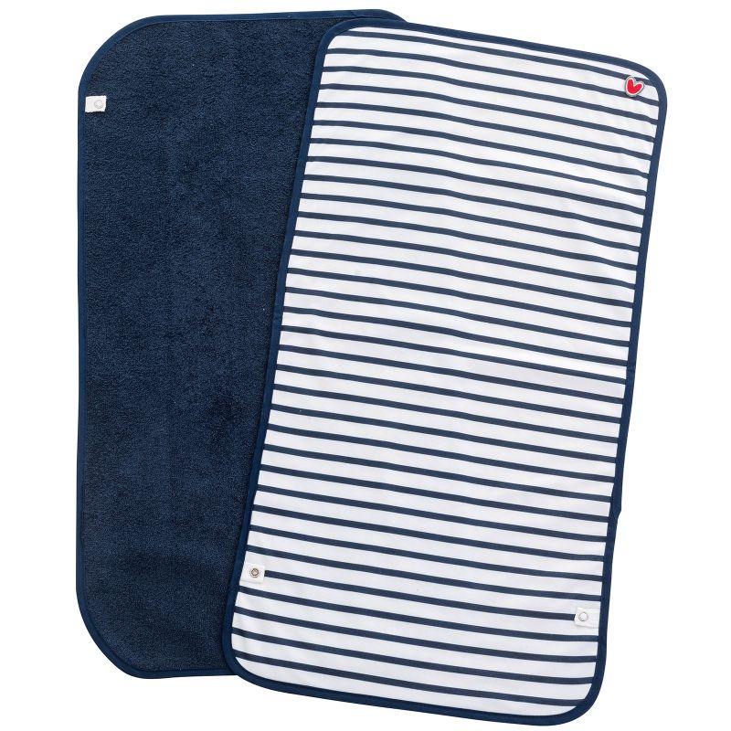 Lot de 2 serviettes de matelas à langer rayures bleues (35 x 65 cm) Baby to Love