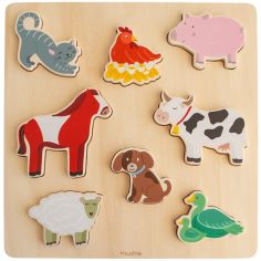 Puzzle en bois Farm (8 pièces) - Mushie