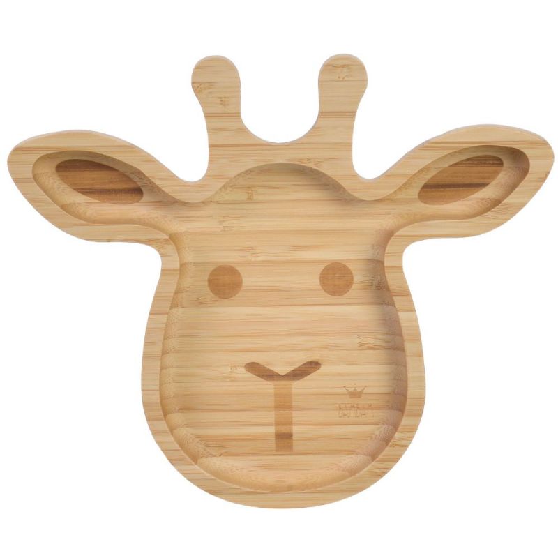 Assiette ventouse en bambou Girafe BAMBAM
