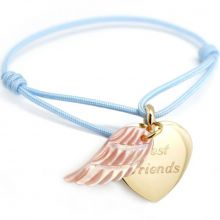 Bracelet cordon Coeur d'ange (plaqué or et nacre)  par Petits trésors