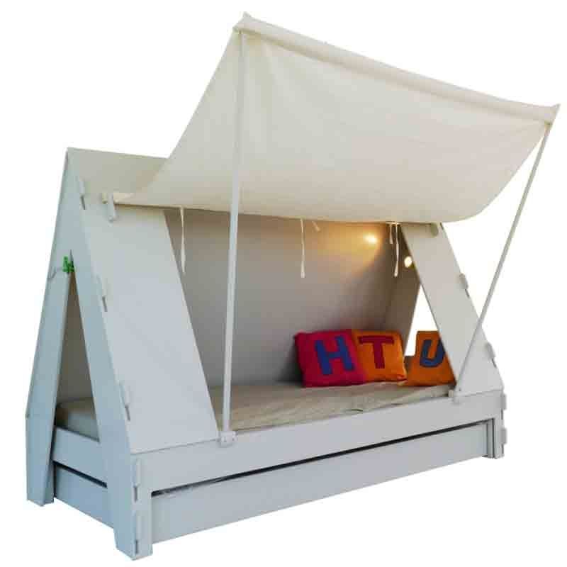Lit enfant Tente finition bois brut (90 x 190 cm) Mathy by bols