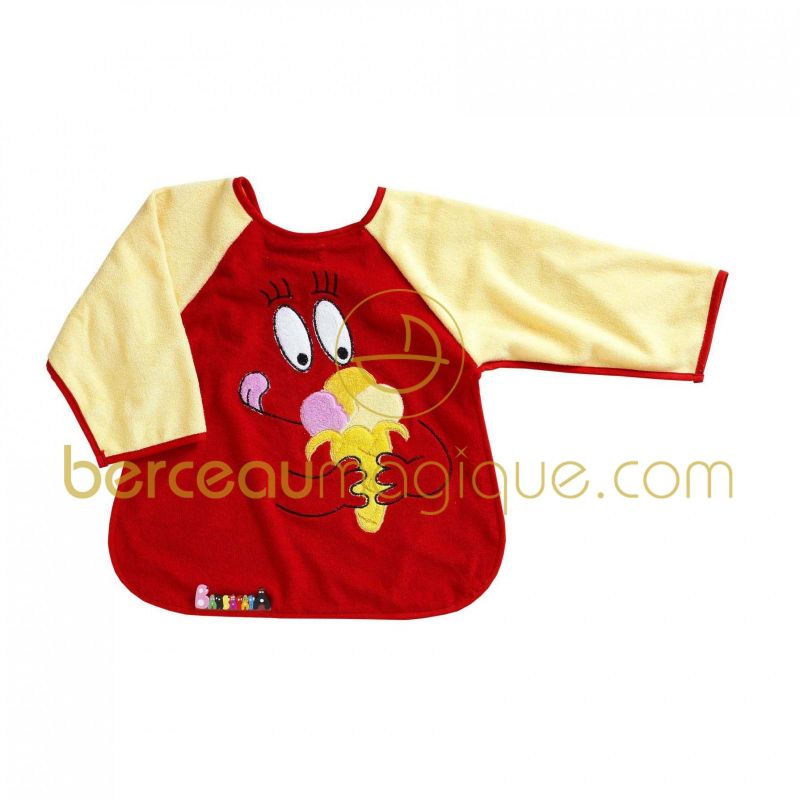 Bavoir 1er âge à manches Barbapapa rouge Babycalin