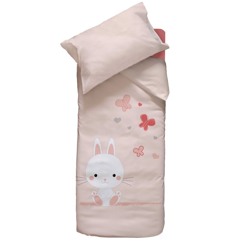 Housse de couette + taie d'oreiller Lapinou (100 x 140 cm) Domiva