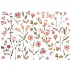 Planche de stickers Décor L Champs de fleurs et insectes - Lilipinso